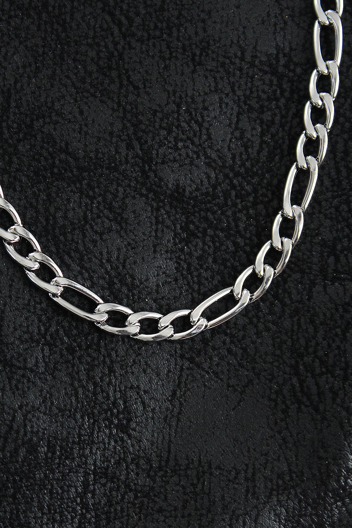 316L Çelik Kalın Figaro Zincir Model Gümüş Renk Erkek Kolye