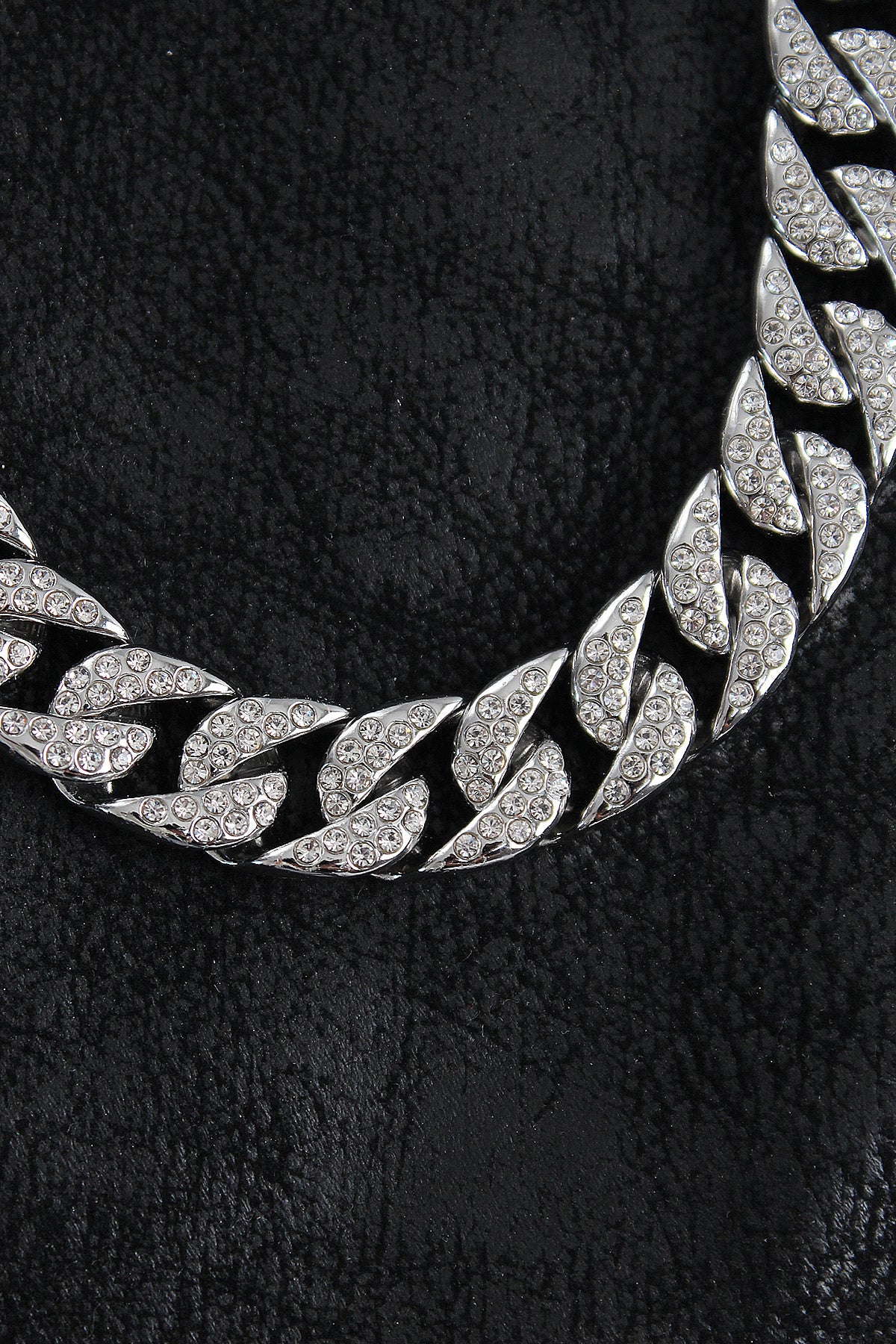 Pirinç Zirkon Taşlı Cuba Gurmet Model Gümüş Renk Erkek Kolye