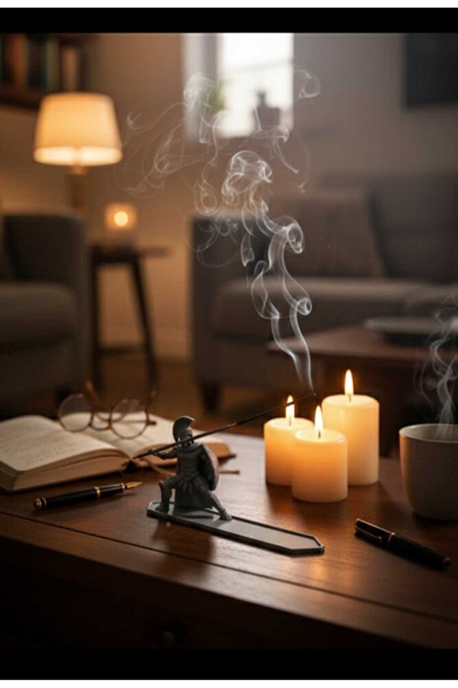 Dekoratif Biblo Roma Gladyatör Tütsülük Gri Modern 15 x 9 cm