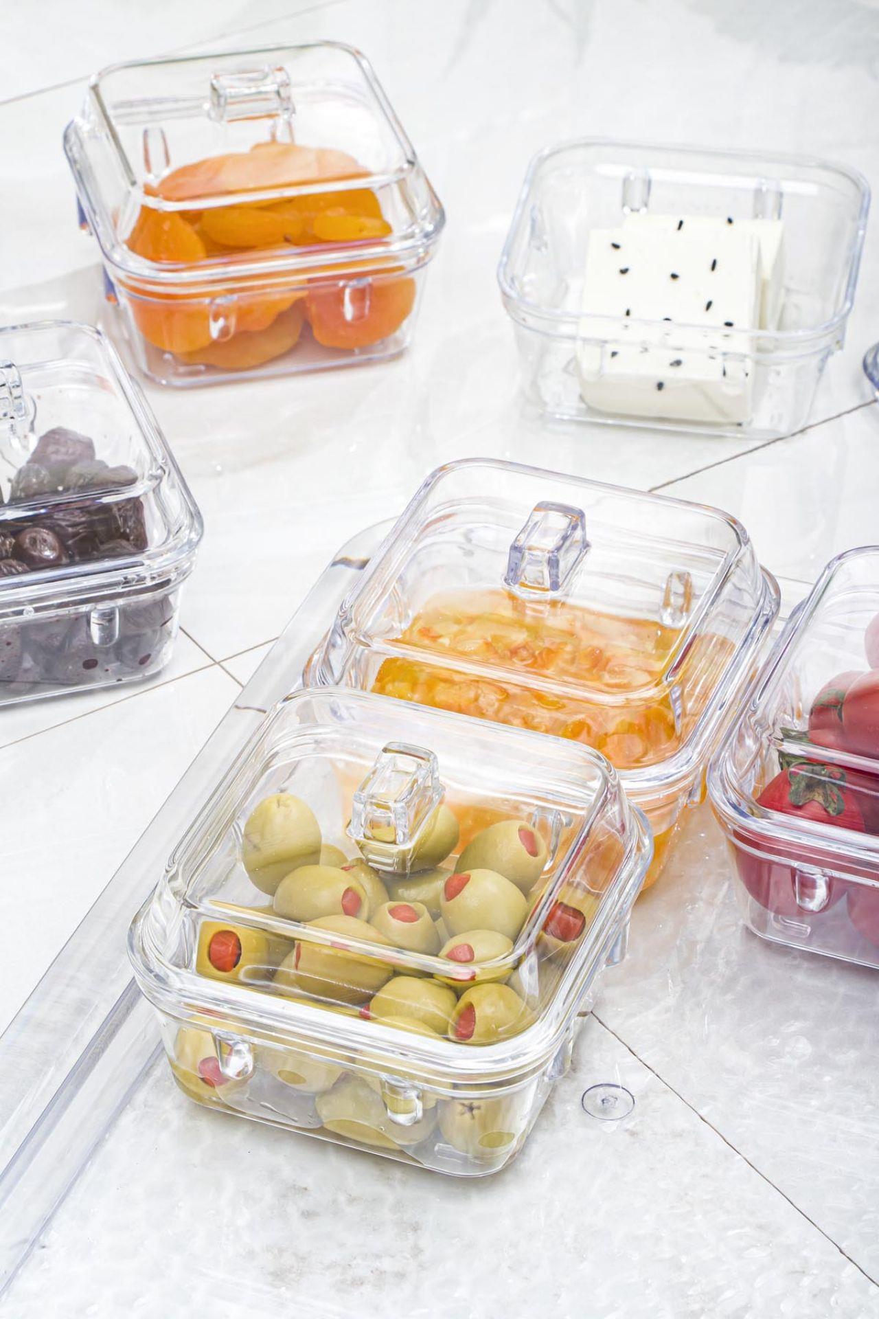 Akrilik Şeffaf 6’lı Kapaklı Kahvaltılık Kahvaltı Seti & Saklama Kabı (Cam Değildir)