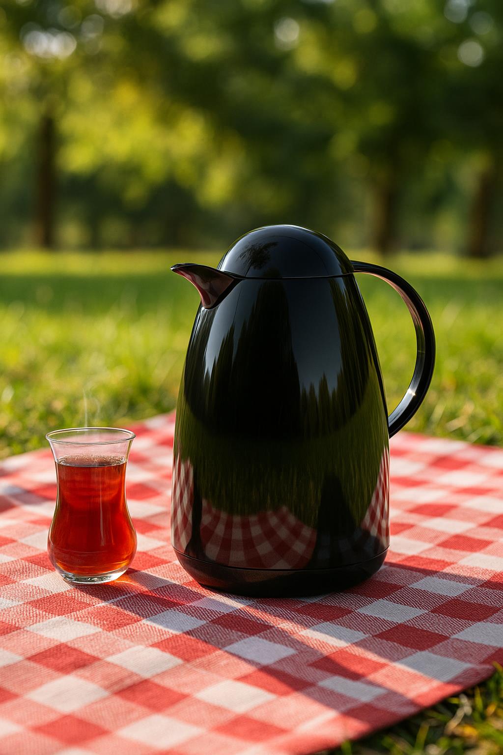 1 Lt Akrilik Siyah Çay Termosu 12 Saat Sıcak 24 Saat Soğuk-2828