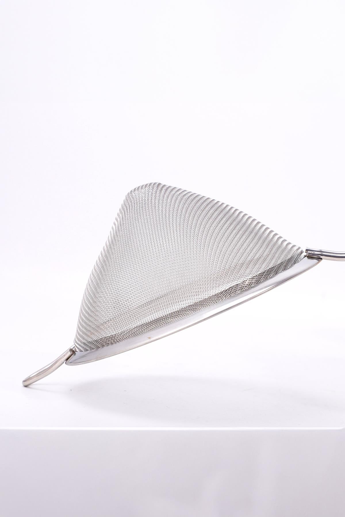 Saplı Tel Süzgeç 12 cm Paslanmaz Çelik Konik Mutfak Süzgeci