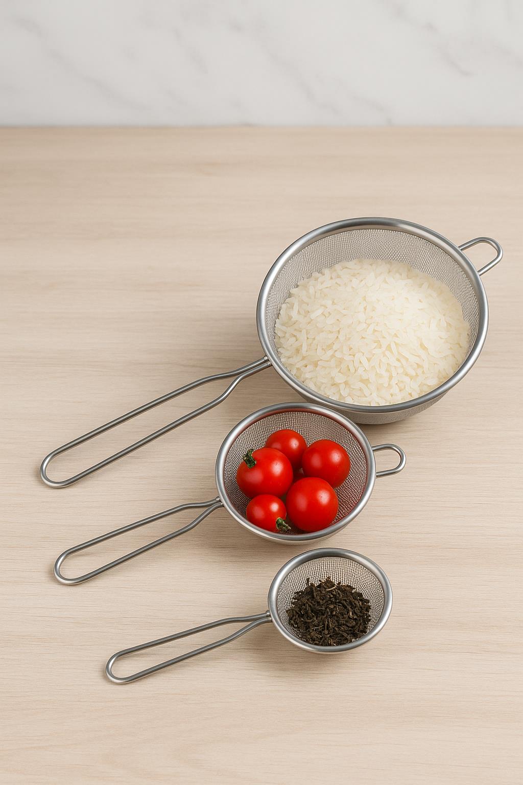 3’lü Paslanmaz Çelik Süzgeç Seti