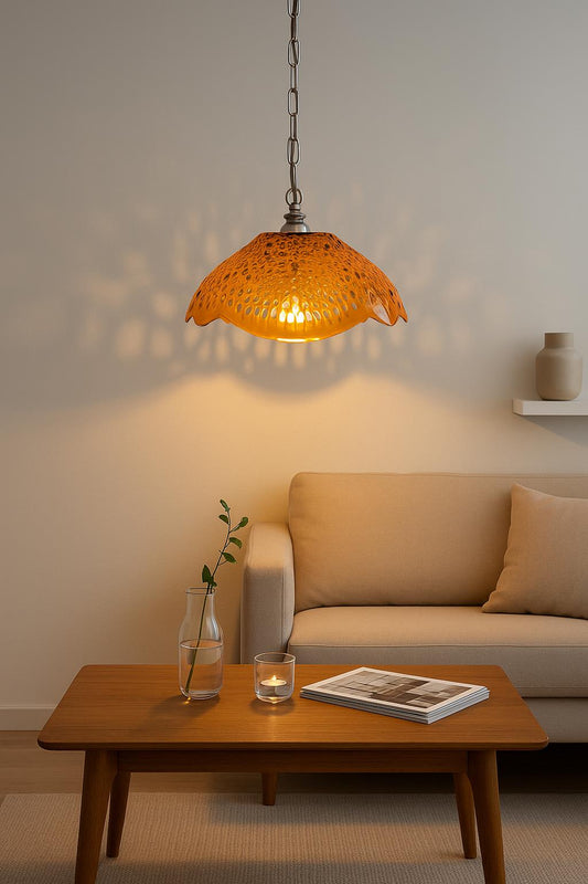 Bal Rengi Akrilik Avize Modern Dekoratif Aydınlatma 35x35x12 cm