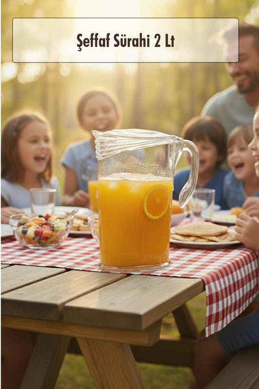 Akrilik 2 Lt Şeffaf Sürahi (Buzdolabı Kapak Rafına Sığar)