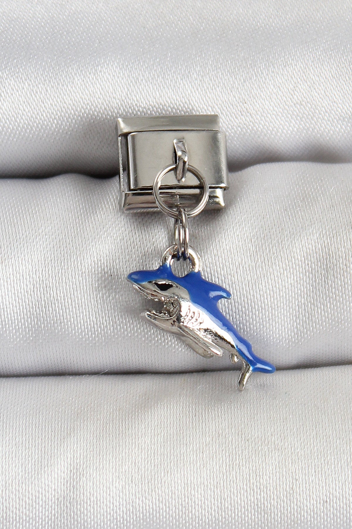 316L Çelik Sallantılı Köpekbalığı Model Gümüş Renk Nomination Charm
