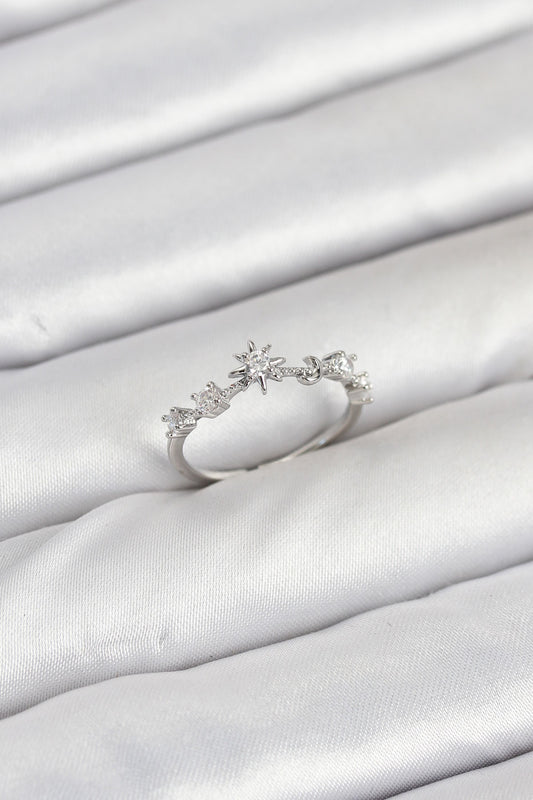 Pirinç Gümüş Renk Manifest Kadın Yüzük