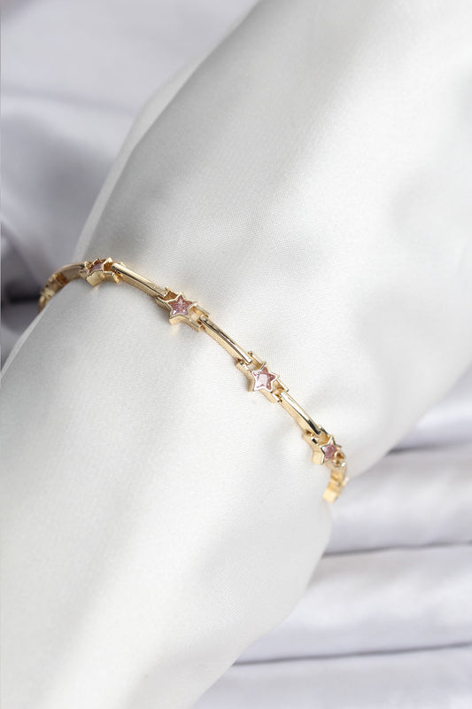 Yıldız Model Gold Renk Pirinç Bileklik
