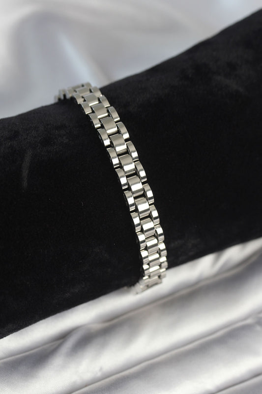 316L Çelik Gümüş Renk 7 mm Kalınlık Erkek Bileklik