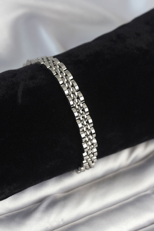 316L Çelik 7 mm Kalınlıkta Gümüş Renkli Erkek Bileklik