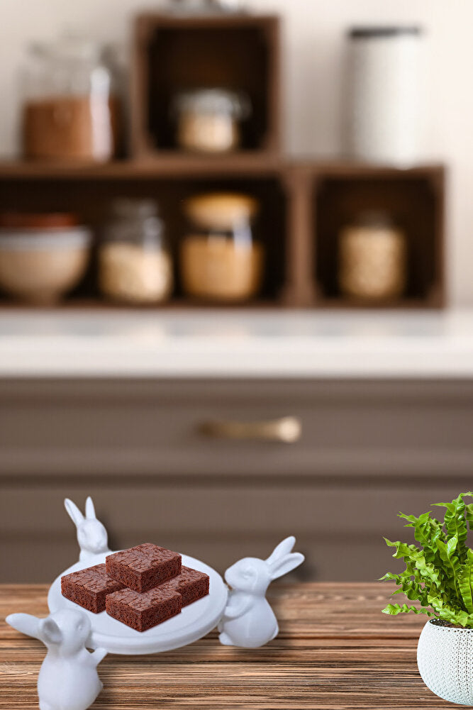 Dekoratif Şekerlik Sunumluk Tavşan Figürlü 15 Cm