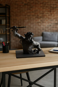 3D Dekoratif Antik Kalem Tutucu Heykel Avangard Ofis Masaüstü Aksesuar, Sanatsal Hediyelik 14x14 cm