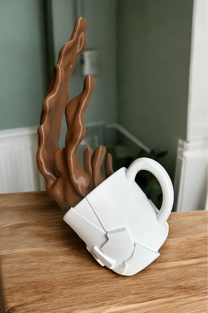 Dökülen Kahve Figürü Dekoratif Obje Biblo Kahve Sıcak Çikolata Figür Hediye ( vegan üretim )