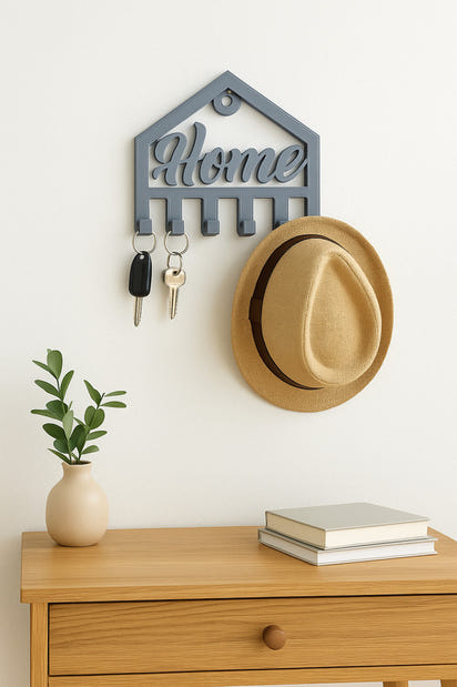 Dekoratif Açılır Kapanır Anahtar Askı Home Detay 15 X 15 Cm