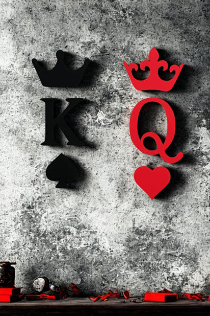 Dekoratif Özel Tasarım Kral Kraliçe Figür Yatak Odası Oturma Odası Salon 14 X 12 Cm