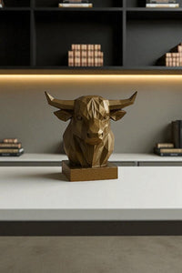 Dekoratif Büst Boğa Heykel Özel Tasarım 3d Hediye 12 X 16 Cm