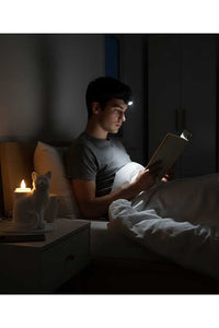 Beyaz Mozaik Dekoratif Kedi Biblo Led Mumlu Şık Ev Ofis Masa Üstü Aksesuar Mumluk (led Mum Hediye)