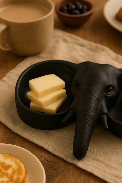Siyah Fildişi Figürlü Sunumluk Banyo Sabunluk, Kahvaltı Tabağı, Takı Organizeri, Mumluk 15 x 15 cm