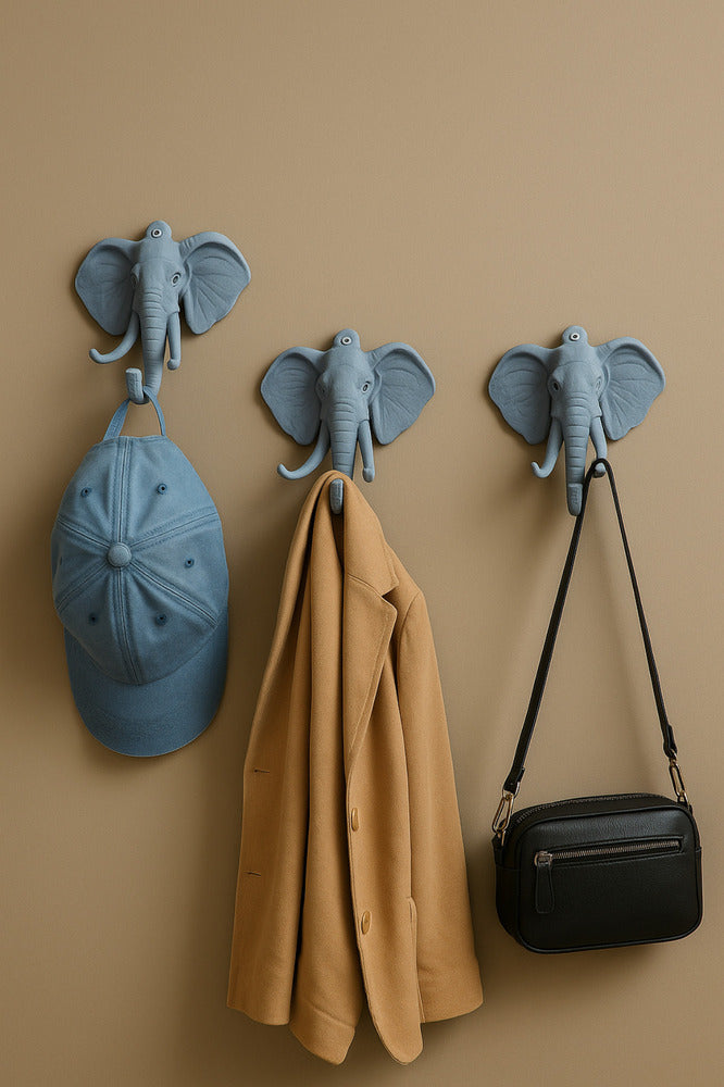 Dekoratif Bereket Fil Askılık Çok Amaçlı 3'lü Takım