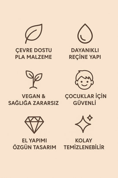 Siyah Fildişi Figürlü Sunumluk Banyo Sabunluk, Kahvaltı Tabağı, Takı Organizeri, Mumluk 15 x 15 cm