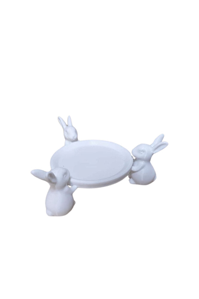 Dekoratif Şekerlik Sunumluk Tavşan Figürlü 15 Cm