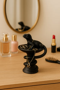 Dekoratif Tasarım Biblo Kertenkele Siyah Özel Hediye 15 X 10 Cm