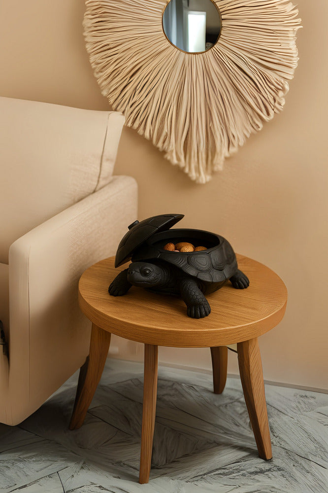 3D Kaplumbağa Figürlü Kapaklı Dekoratif Obje Takı Organizeri, Lokumluk ve Sunumluk