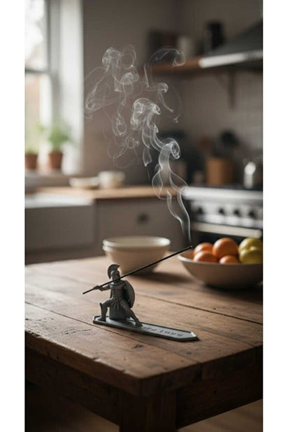 Dekoratif Biblo Roma Gladyatör Tütsülük Gri Modern 15 x 9 cm