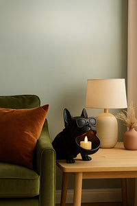 3D Bulldog Köpek Figürlü Sunumluk Tealight Mumluk, Lokumluk, Takı Organizeri Çok Amaçlı 14 x 12 cm