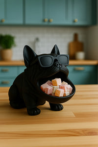 3D Bulldog Köpek Figürlü Sunumluk Tealight Mumluk, Lokumluk, Takı Organizeri Çok Amaçlı 14 x 12 cm