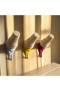 Dekoratif Külah Askı Sarı Kırmızı Kahve 3'lü Set Takım