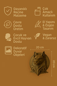 Dekoratif Bozkurt Gold Hediyelik Ofis Ev Dekoru 20 Cm