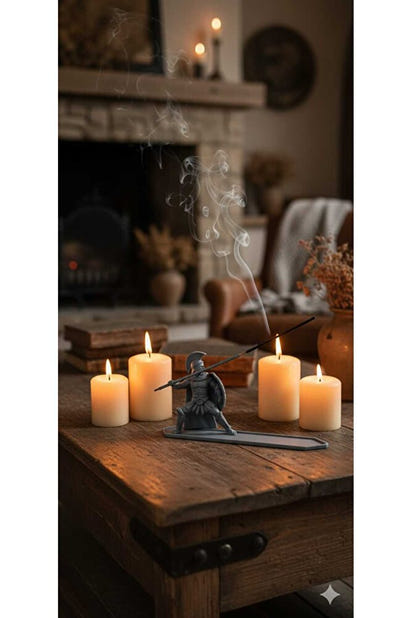 Dekoratif Biblo Roma Gladyatör Tütsülük Gri Modern 15 x 9 cm