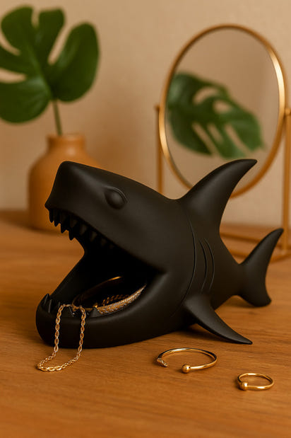 Köpekbalığı Organizer ve Sunumluk Takı, Kahve Kapsülü, Lokumluk, Masa Üstü Düzenleyici