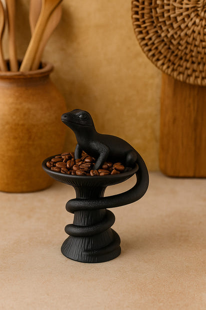 Dekoratif Tasarım Biblo Kertenkele Siyah Özel Hediye 15 X 10 Cm