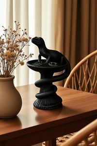 Dekoratif Tasarım Biblo Kertenkele Siyah Özel Hediye 15 X 10 Cm