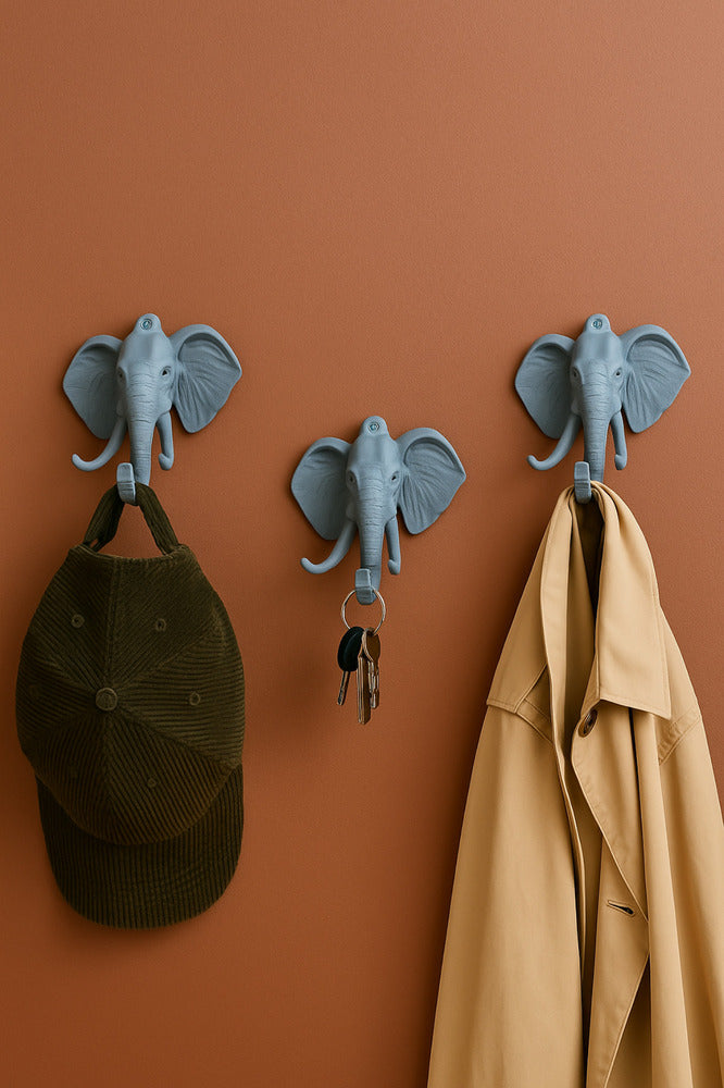 Dekoratif Bereket Fil Askılık Çok Amaçlı 3'lü Takım