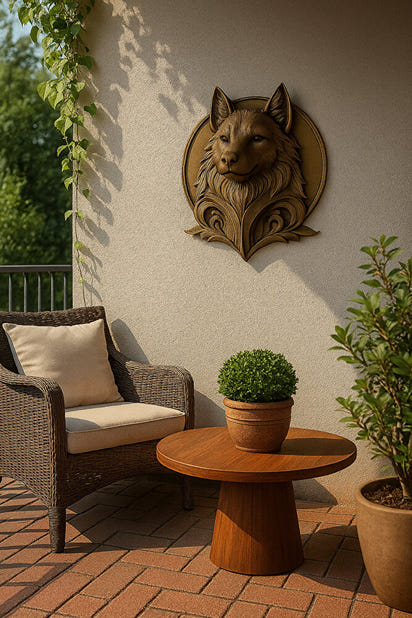 Dekoratif Bozkurt Gold Hediyelik Ofis Ev Dekoru 20 Cm