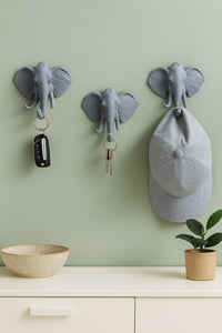 Dekoratif Bereket Fil Askılık Çok Amaçlı 3'lü Takım