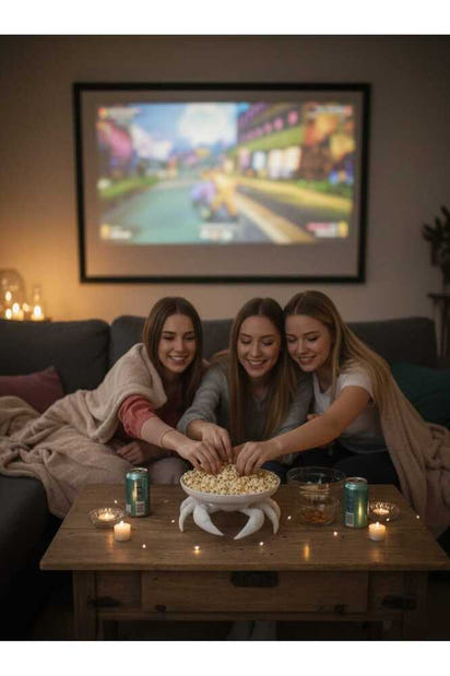 Dekoratif Beyaz Yengeç Kıskaç Tasarım Sunumluk Takı Mum Şeker Vegan Üretim 16 x 16 cm