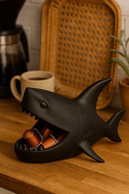 Köpekbalığı Organizer ve Sunumluk Takı, Kahve Kapsülü, Lokumluk, Masa Üstü Düzenleyici