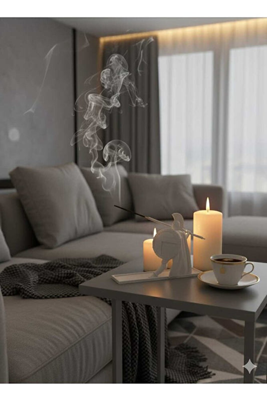 Dekoratif Biblo Roma Gladyatör Tütsülük Beyaz Modern 15 x 9 cm