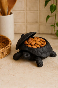 3D Kaplumbağa Figürlü Kapaklı Dekoratif Obje Takı Organizeri, Lokumluk ve Sunumluk