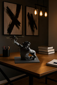 3D Dekoratif Antik Kalem Tutucu Heykel Avangard Ofis Masaüstü Aksesuar, Sanatsal Hediyelik 14x14 cm