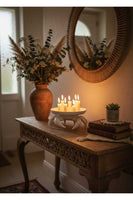 Dekoratif Beyaz Yengeç Kıskaç Tasarım Sunumluk Takı Mum Şeker Vegan Üretim 16 x 16 cm