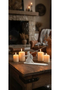 Dekoratif Biblo Roma Gladyatör Tütsülük Beyaz Modern 15 x 9 cm