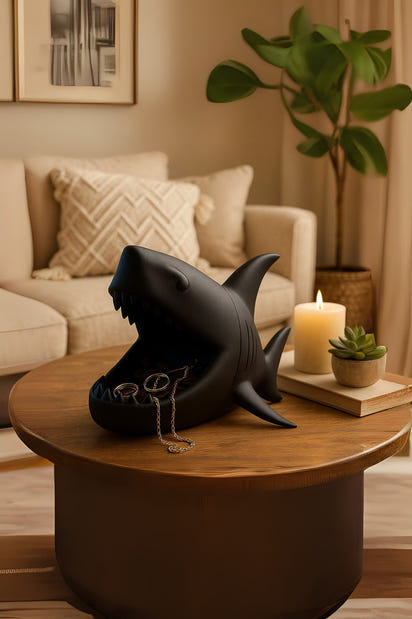 Köpekbalığı Organizer ve Sunumluk Takı, Kahve Kapsülü, Lokumluk, Masa Üstü Düzenleyici