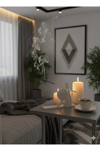 Dekoratif Biblo Roma Gladyatör Tütsülük Beyaz Modern 15 x 9 cm