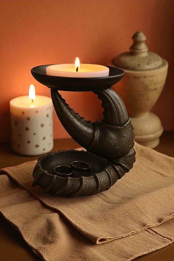 Dekoratif Yengeç Kıskaç Tasarım Sunumluk Takı Mum Şeker Vegan Üretim