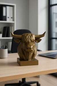 Dekoratif Büst Boğa Heykel Özel Tasarım 3d Hediye 12 X 16 Cm